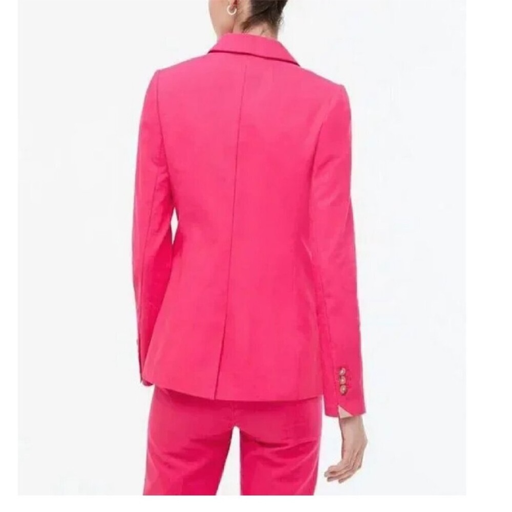 J CREW Holland Linen Cotton Blend One Button Pink Blazer SIZE: 4 - Picture 4 of 11